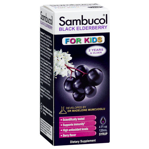 Sambucol Kids Immune Form Dietary Supplement Syrup, Black Elderberry - 4 Oz